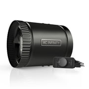 AC Infinity RAXIAL S6 6" Duct Inline Booster Fan, Low Noise Adjustable Speed for Basements - Black