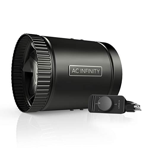 ac infinity raxial inline booster duct fan with speed controller