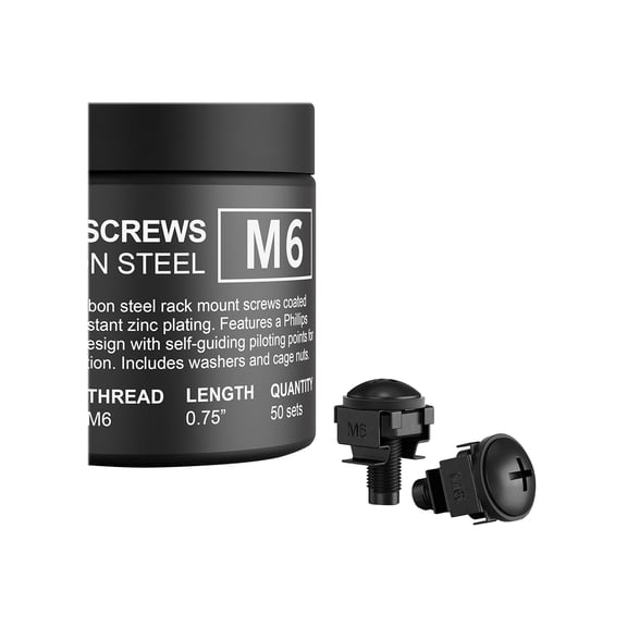 AC Infinity - Rack screws, nuts and washers (M6) - black (pack of 50)
