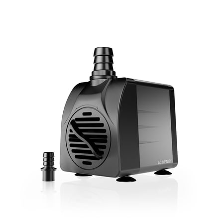 AC Infinity 220 GPH Submersible Water Pump (833 L/H, 18W), Ultra Quiet Fountain Pump with 5 ft. High Lift, 5 ft. Power Cord, for Fish Tanks, Aquariums, Fountains, Statuaries, Ponds, Pools, Hydroponic