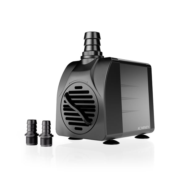 AC Infinity Submersible Water Pump 396 GPH (1500 L/H), Ultra Quiet 20W Fish Tank Flow Pressure Control with 5 ft. High Lift Pump for Aquariums, Fountains, Ponds, Pools, Hydroponics