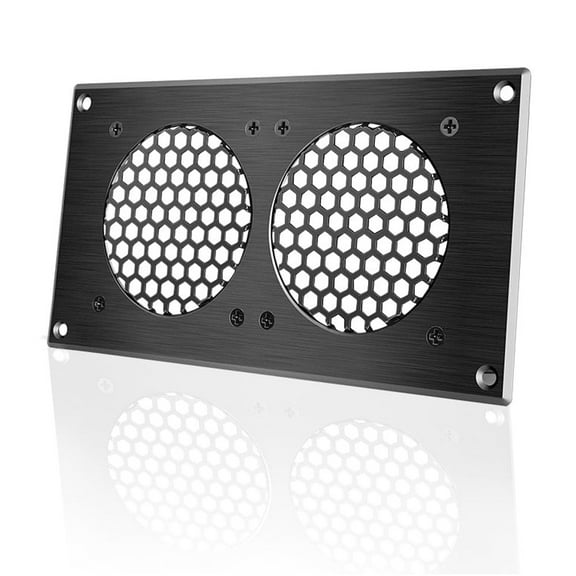 AC Infinity Ventilation Grille 5, for PC Computer AV Electronic Cabinets, also includes hardware to mount two 80mm Fans