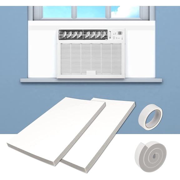 AC Insulation Side Foam Panels for Window AC Unit,Indoor Air Conditioner Cover,Air Conditioner Side Panels Kit with Window AC Insulation Top Panel for Winter and Summer
