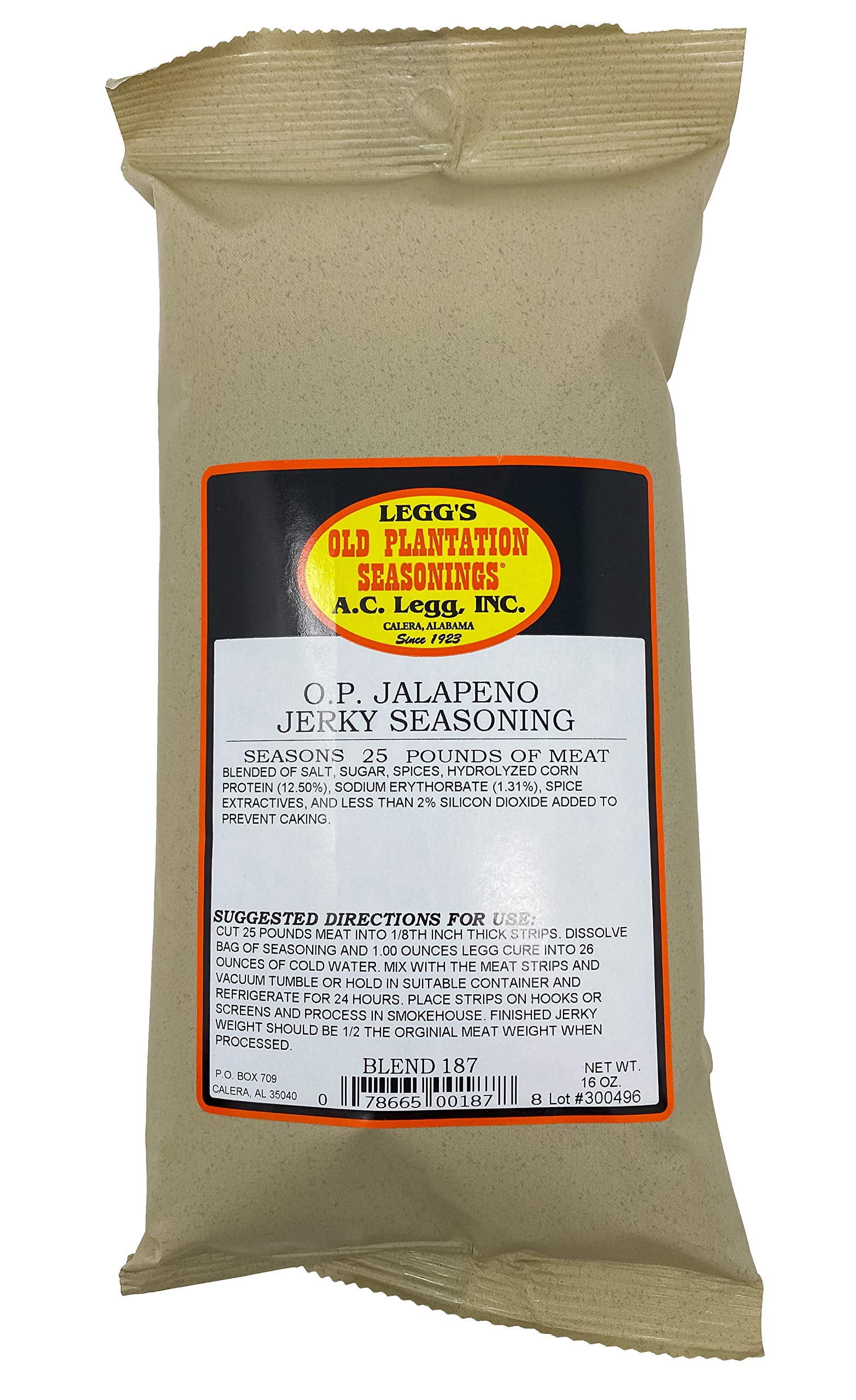 AC Legg Old Plantation YPF5 Seasonings Jalapeño Jerky Seasoning 16
