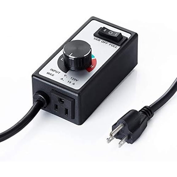 AC Motor Speed Controller 120V 15A Max Electronic Fan Speed Controller Variable Adjuster for Hydroponics Inline Duct Exhaust Ceiling Fans with 6' Long Cord$$Tools & Hardware Other