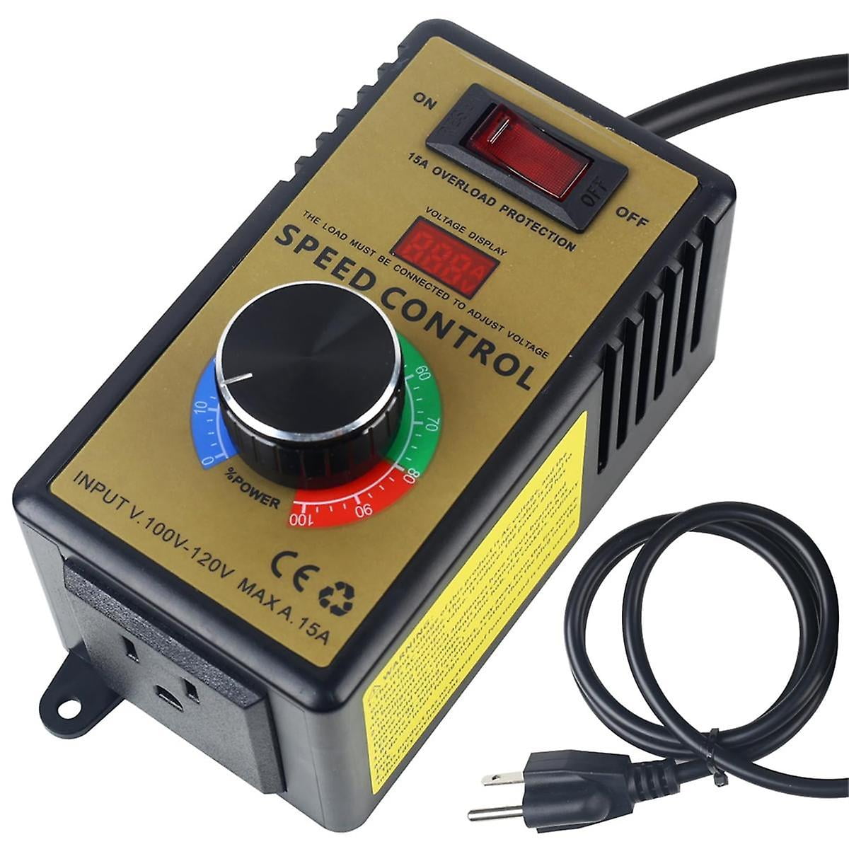 AC Motor Speed Controller Adjustable 100V120V & 15A Max, Electric