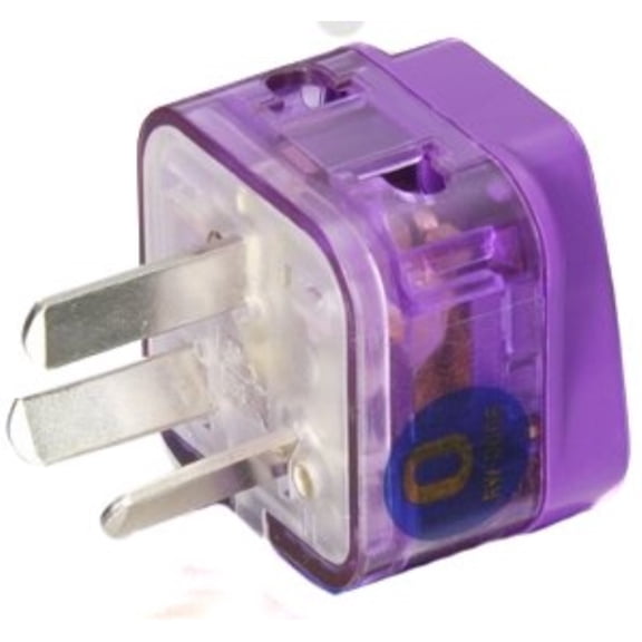 AC POWER TRAVEL ADAPTER PLUG FOR AUSTRALIA CHINA NEW ZEALAND ARGENTINA FIJI ISLANDS / WITH DUAL PLUG-IN PORTS AND SURGE PROTECTION / GROUNDED
