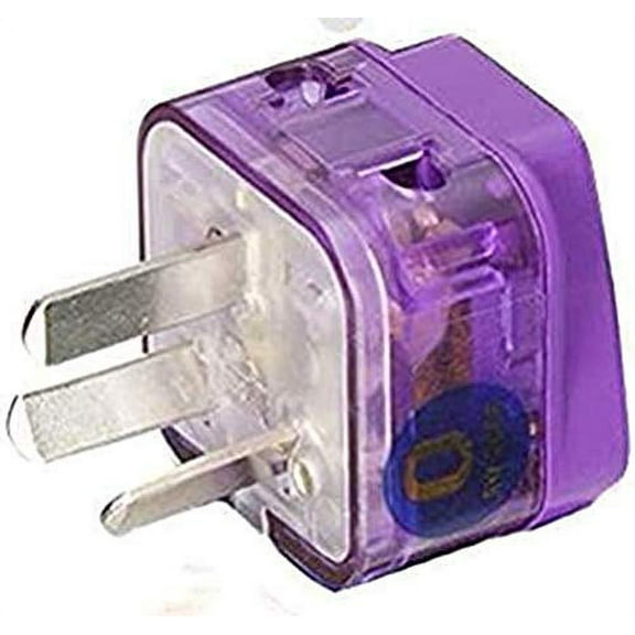 AC POWER TRAVEL ADAPTER PLUG FOR AUSTRALIA CHINA NEW ZEALAND ARGENTINA FIJI ISLANDS / WITH DUAL PLUG-IN PORTS AND SURGE PROTECTION / GROUNDED