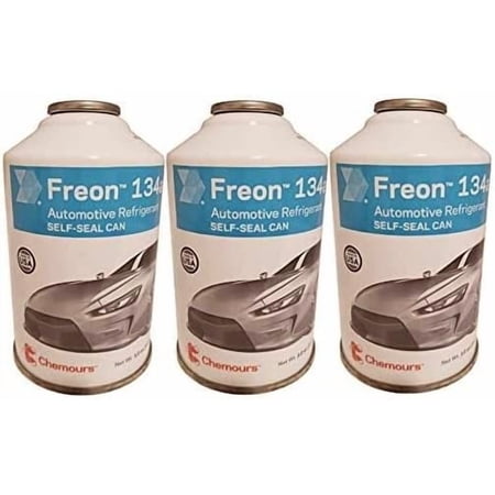 AC PRO Chemours R-134a Refrigerant Freon for MVAC use in a 12-Ounce Self-Sealing Container (3 Pack)