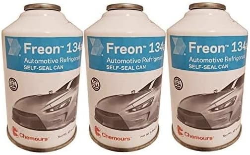 AC PRO Chemours R-134a Refrigerant Freon for MVAC use in a 12-Ounce Self-Sealing Container (3 Pack)