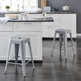 thumbnail image 1 of AC Pacific 24" Industrial Backless Metal Bar Stool, Silver, Set Of 2, 1 of 7