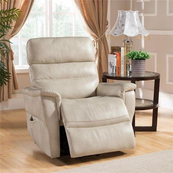 AC Pacific AVERY-CREAM-C Contemporary Power Reclining Lift Chair - Cream