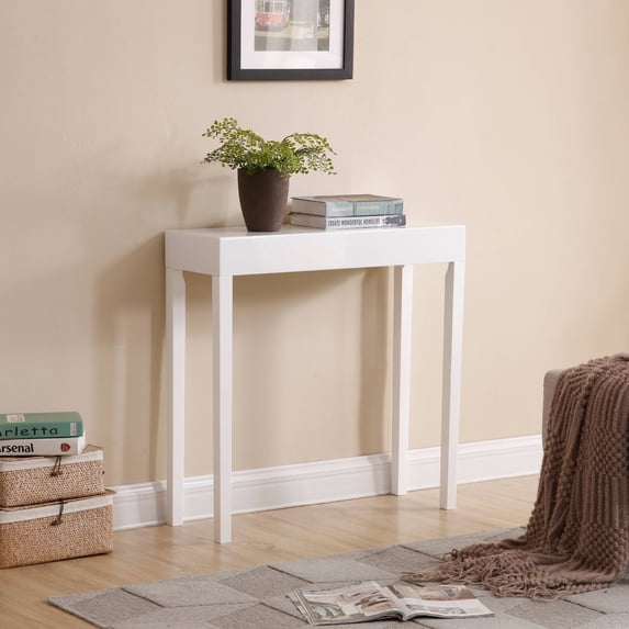 AC Pacific Amy Wood Console Table, White