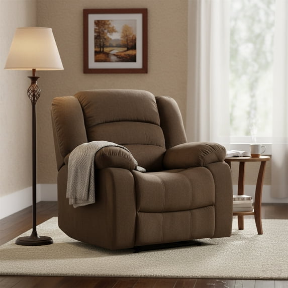 AC Pacific Bill Brown Polyester Contemporary Living Room Recliner Chair