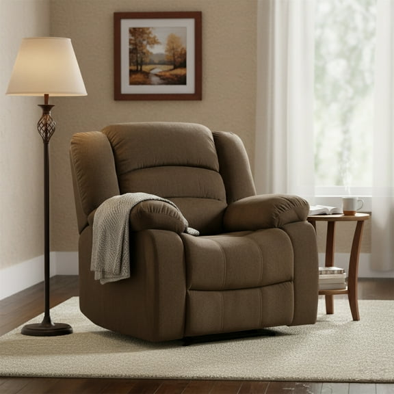 AC Pacific Bill Brown Polyester Contemporary Living Room Recliner Chair