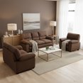 thumbnail image 1 of AC Pacific Contemporary 3-Piece Brown Upholstered Living Room Set, 1 of 8