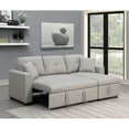 thumbnail image 1 of AC Pacific Contemporary Beige Pullout Sectional Sleeper Sofa with 2 Throw Pillows, 1 of 8