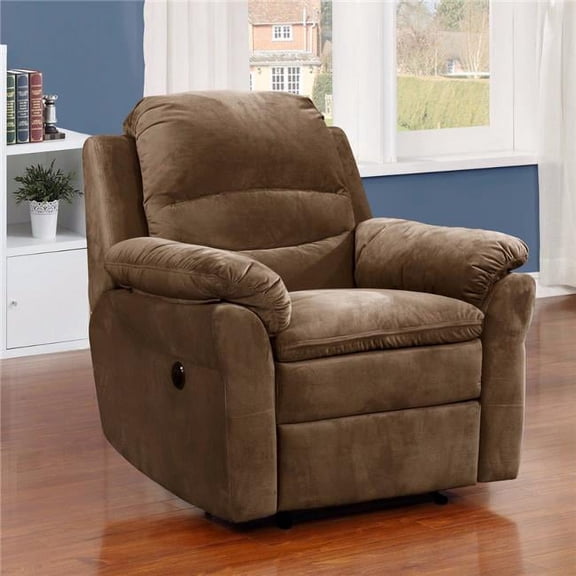 AC Pacific FELIX-7023-2-PRC Felix Collection Fabric Electric Recliner Power Chair - Brown