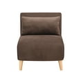 thumbnail image 1 of AC Pacific Folding Upholstered Dane Armless Sleeper Chair, Brown, 1 of 7