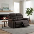 thumbnail image 1 of AC Pacific Jim Contemporary Polyester Fabric Dual Reclining Loveseat with Lumbar Massage, Gray, 1 of 9