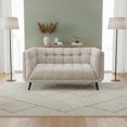 thumbnail image 1 of AC Pacific Mid-Century Modern Beige Living Room Loveseat, 1 of 7