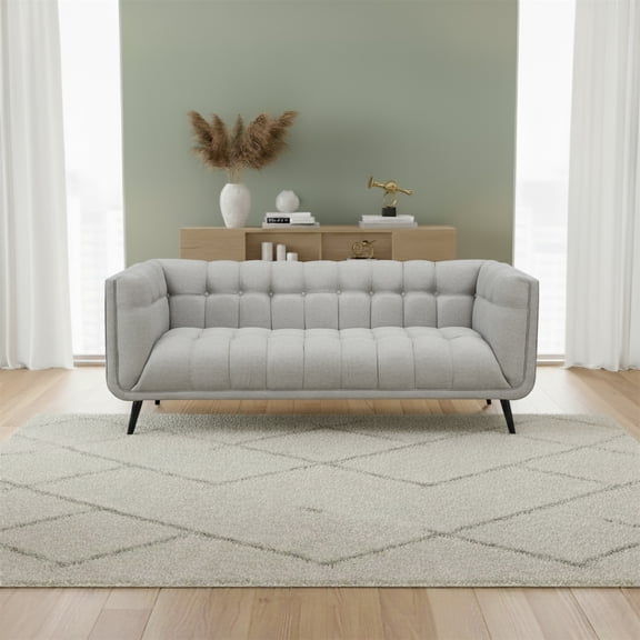 AC Pacific Mid-Century Modern Gray Living Room Sofa