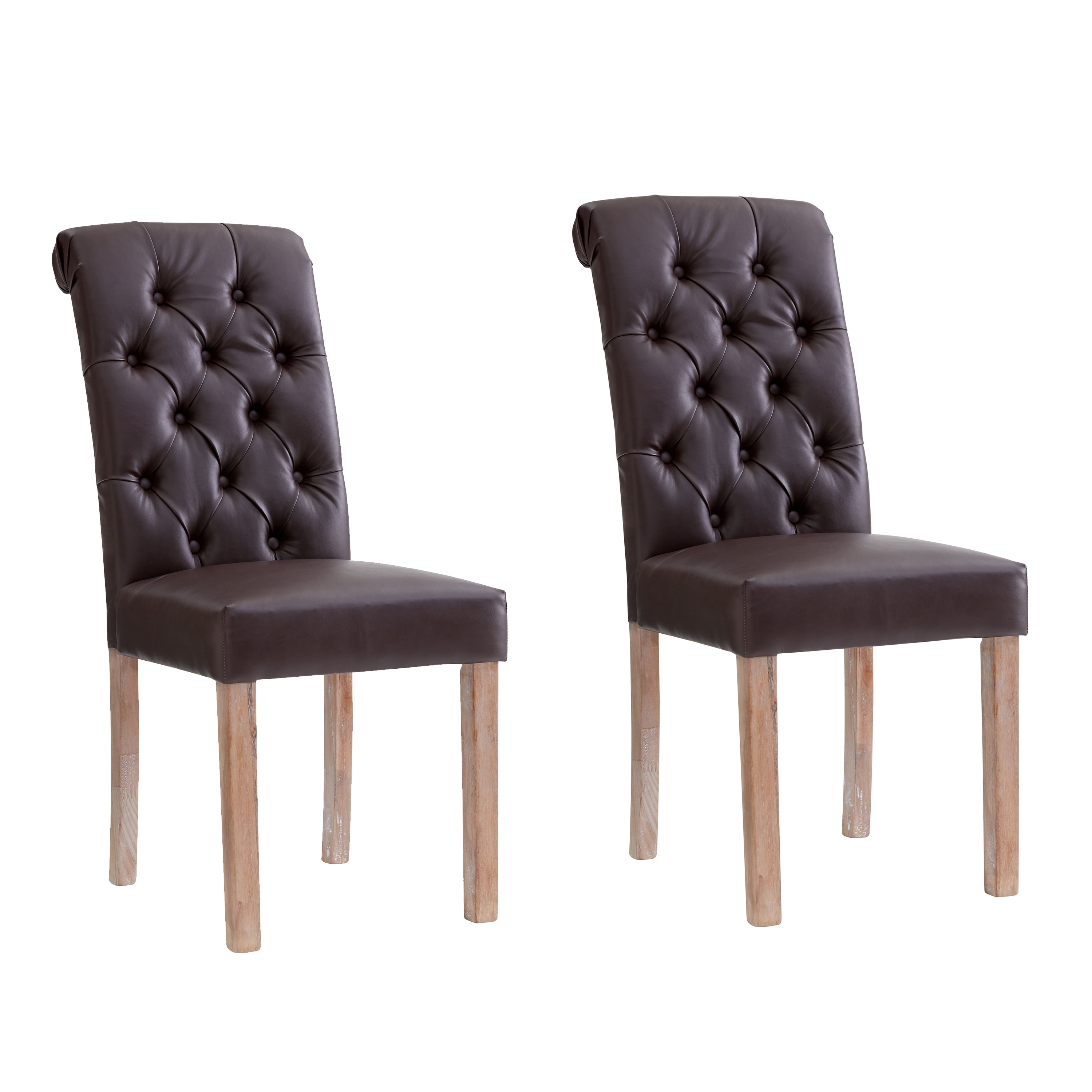 Roll back leather dining chairs hot sale
