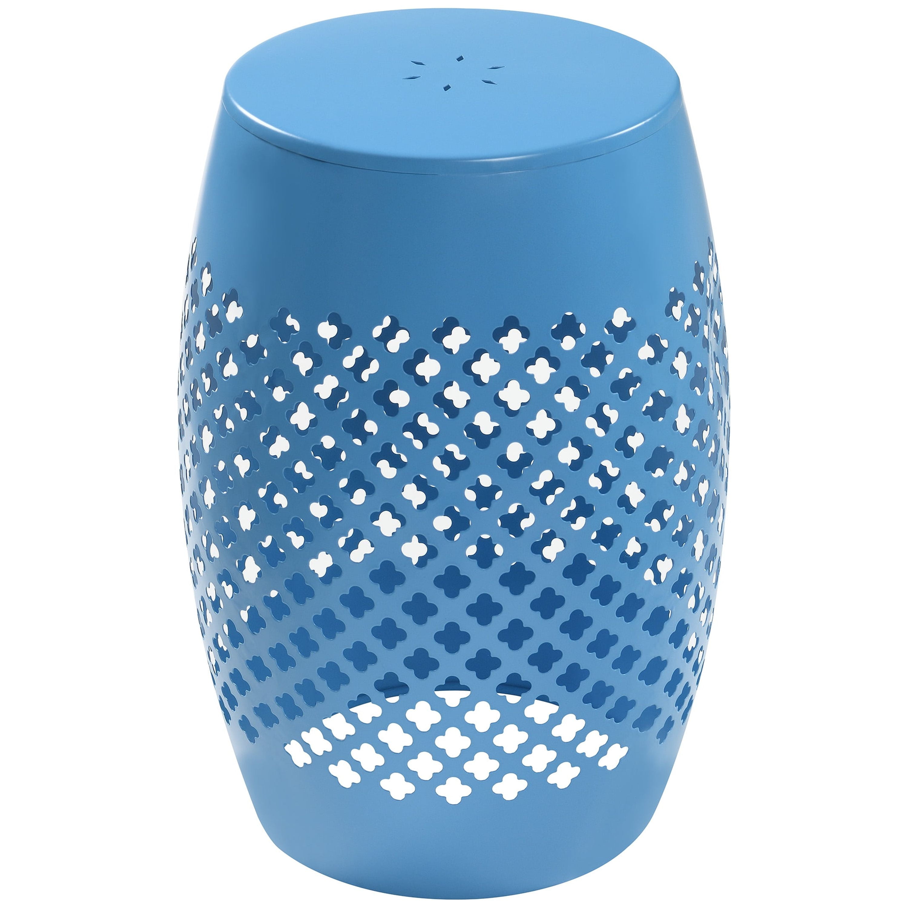 AC Pacific Powder Coated Iron Outdoor Blue Side Table