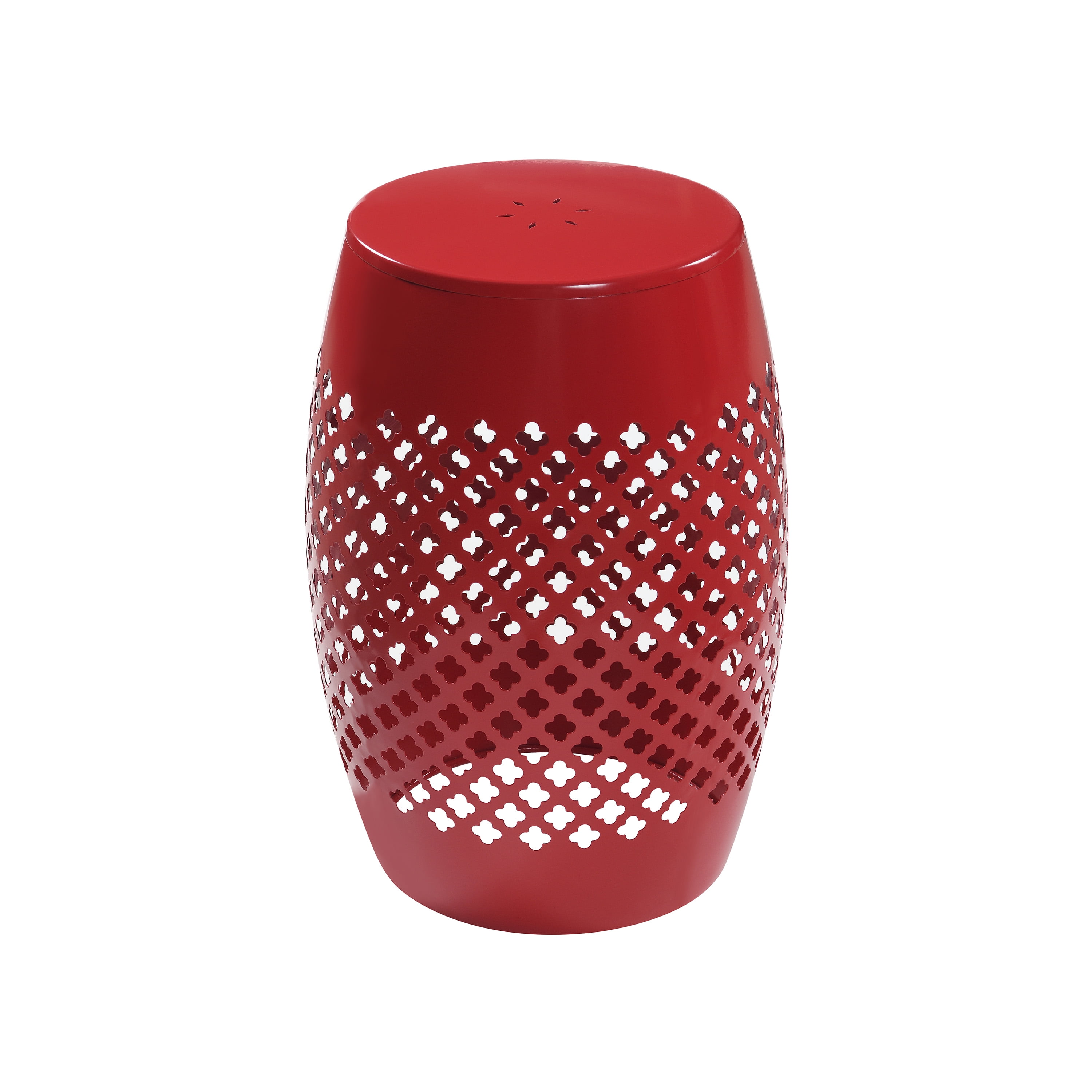 AC Pacific Powder Coated Iron Outdoor Red Side Table