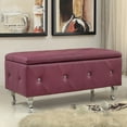 thumbnail image 1 of AC Pacific Purple Crystal Tufted Storage Bench, 1 of 9