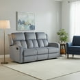 thumbnail image 1 of AC Pacific Reclining Dale Fabric Upholstered Sofa, Grey, 1 of 9