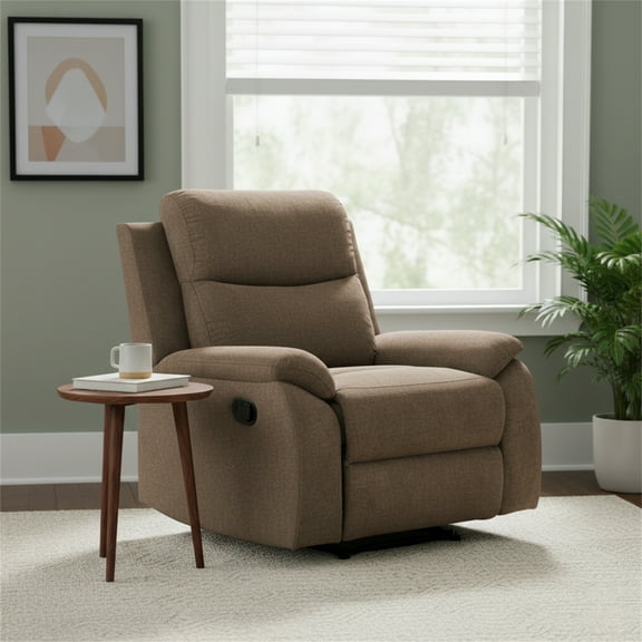 AC Pacific Ronald Contemporary Recliner Chair, Brown