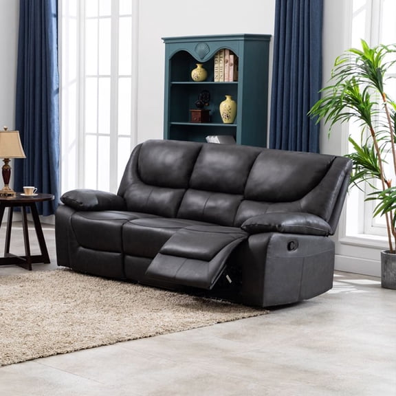 AC Pacific Xaviar Contemporary Reclining Sofa, Charcoal