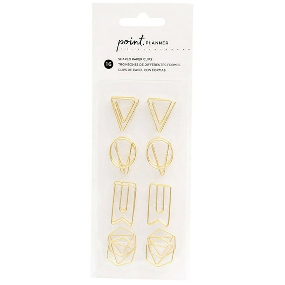 AC Point Planner Shaped Paper Clips 16/Pkg-Gold