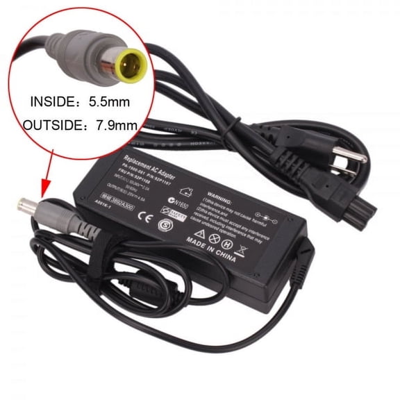 AC Power Adapter Charger For Lenovo Thinkpad R500 + Power Supply Cord 20V 4.5A 90W (Replacement Parts)