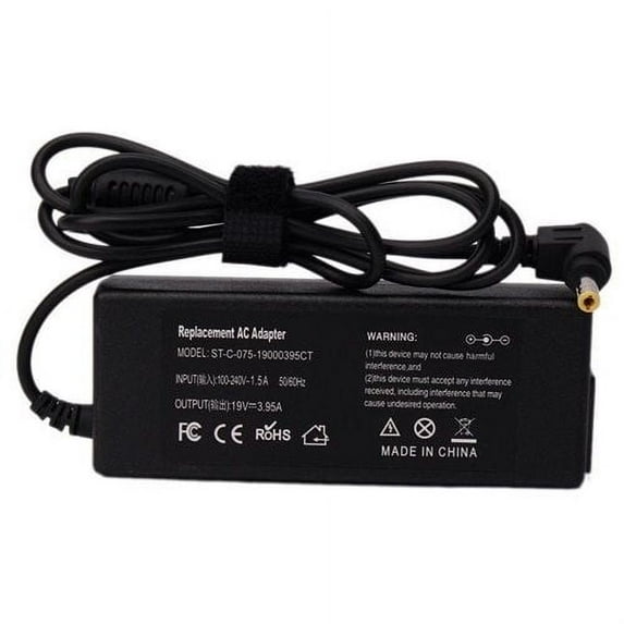 AC Power Adapter Charger For Toshiba Satellite A215-S7414 + Power Supply Cord 19V 3.95A 75W (Replacement Parts)