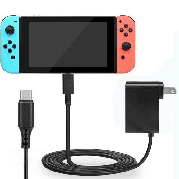 AC Power Adapter for Nintendo Switch, Home Wall Travel Charger with 5ft Cable, 5V/2.4A Fast Charging, USB-C Connector, 110V-245V Wide Voltage Input