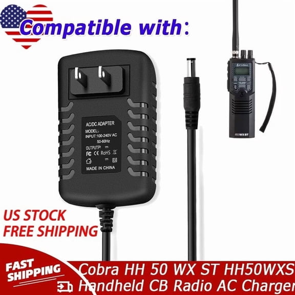 AC Power Adapter or Car Charger Compatible with Cobra HH 50 WX ST HH50WXST Handheld CB Radio