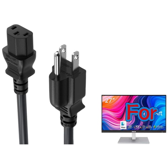 AC Power Cord Cable Compatible with ProArt PA278CV PA278CGV PA328QV PA279CV LED Monitor