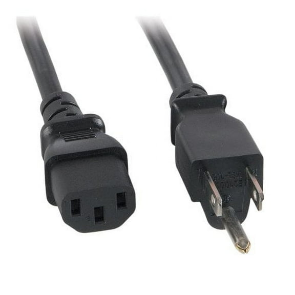 AC Power Cord NEMA 5-15P to IEC-60320-C13 14 AWG 3C 15A SJT 250V 6 ft. - Black