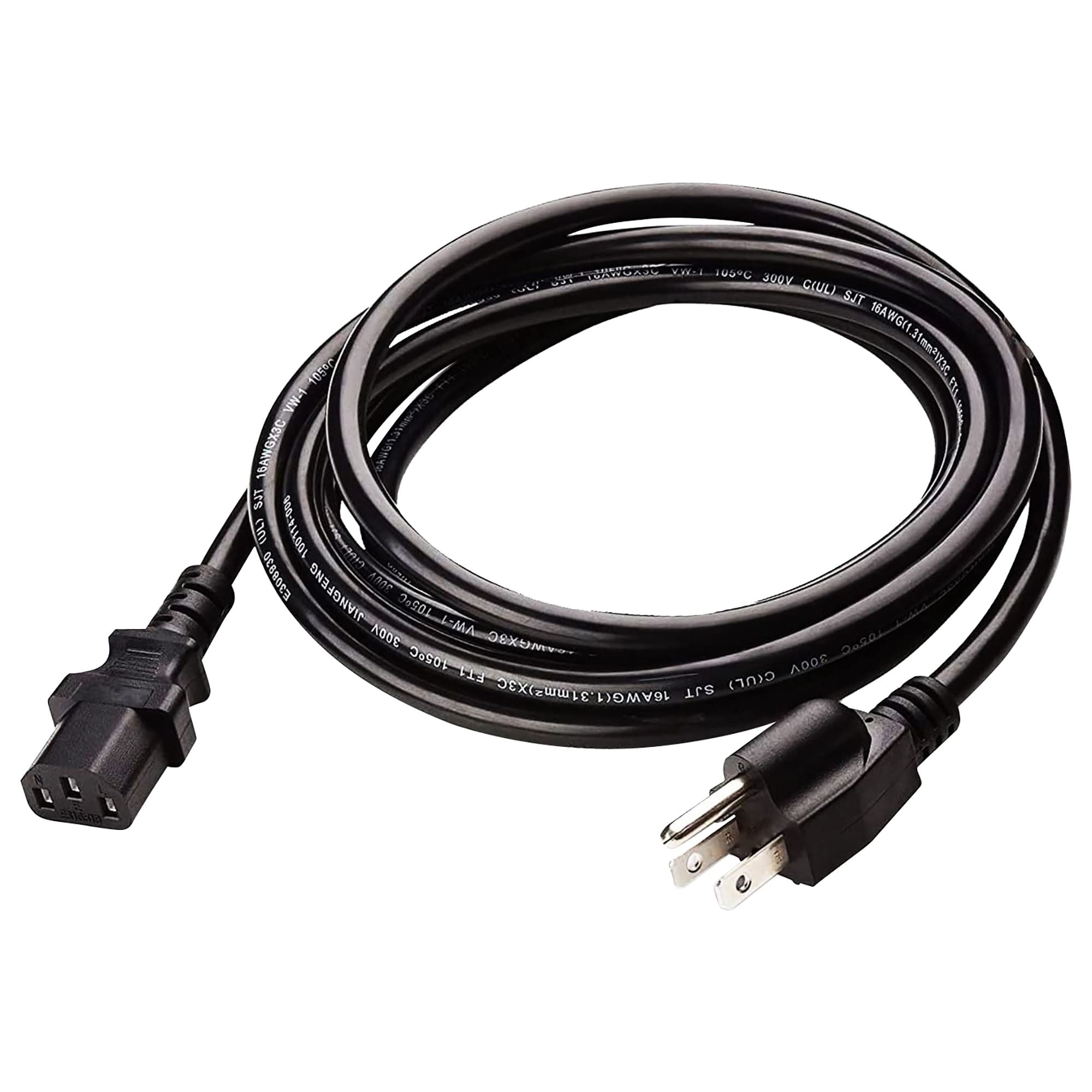 5Core AC Power Extension Cord 10Ft 3 Prong Adapter 16AWG/2C 125V 13A US ...