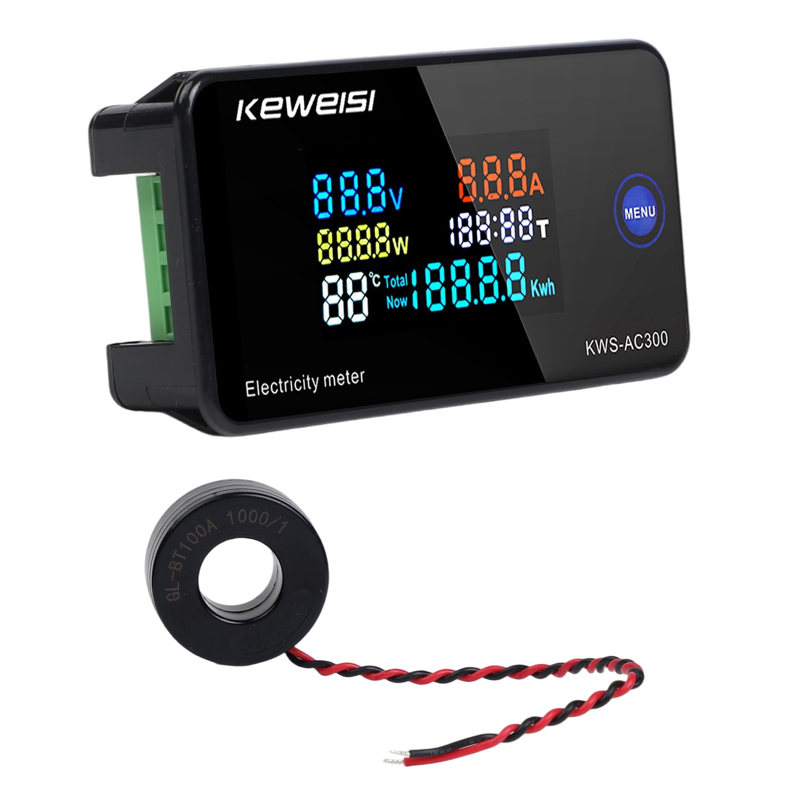 AC Power Meter with Temperature Display & Timing Function, Digital ...