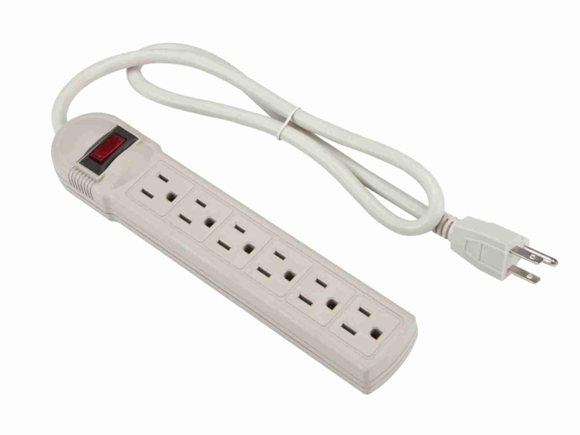 AC Power Strip with 6 Grounded Outlets