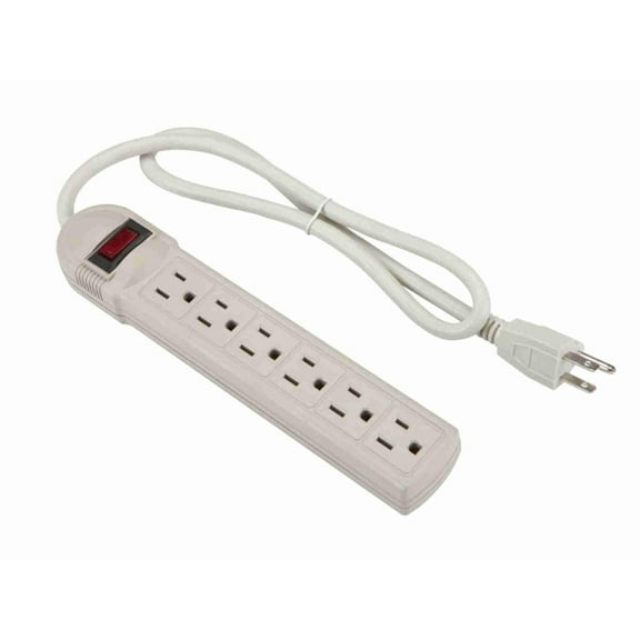 AC Power Strip with 6 Grounded Outlets