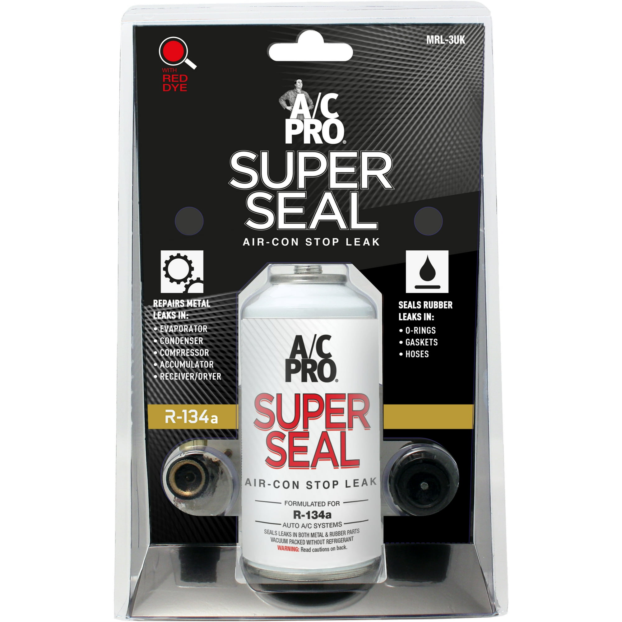 AC Pro Car Air Conditioner R134A Refrigerant Stop Leak Kit,