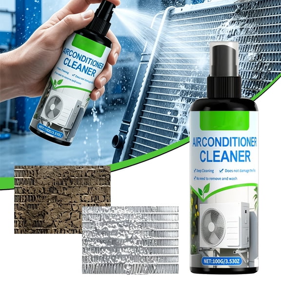 AC & Radiator C leaner,Deep Cleaning AC Coil Cleaner for Indoor Outdoor Units,Radiator Cleaner Removes Dirt & Grime,No Rinse HVAC Cleaning Solution,100ml (1Pcs)