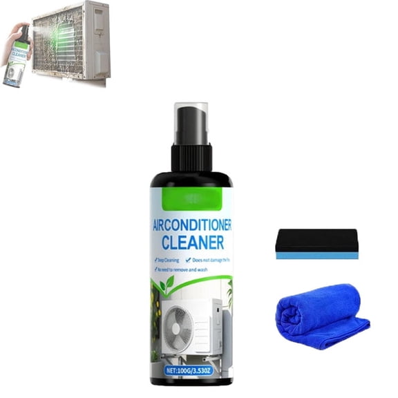 AC & Radiator C leaner, Deep Cleaning AC Coil Cleaner for Indoor Outdoor Units, Radiator Cleaner Removes Dirt & Grime, No Rinse Cleaning Solution, 100ml (1Pcs)