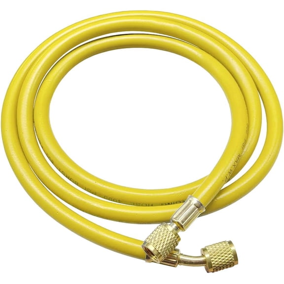 AC Refrigerant Hose, 60 Inch HVAC Manifold Gauge Tube for Air Condition System, 1/4" SAE Thread Flare Charging Hose, 800 PSI Working Pressure HVAC Hoses for R134A, R410A and R22 (Yellow)