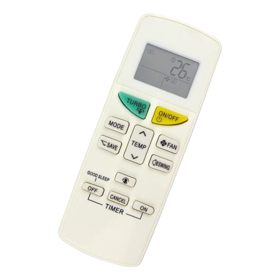 AC Remote Control With LCD Display, Temperature Settings, Sleep Timer Swing And Fan Buttons, ABS Housing For Living Room Comfort Daily Use