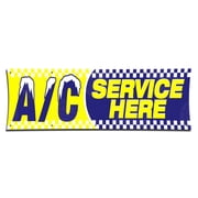 AC SERVICE HERE Banner 1ft X 3ft Open Sign Display Auto Repair Shop Mechanic Car Truck Service